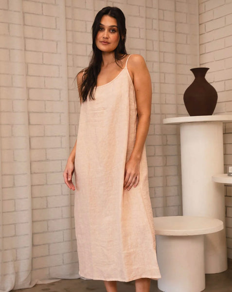 Midi Linen Slip Dress
