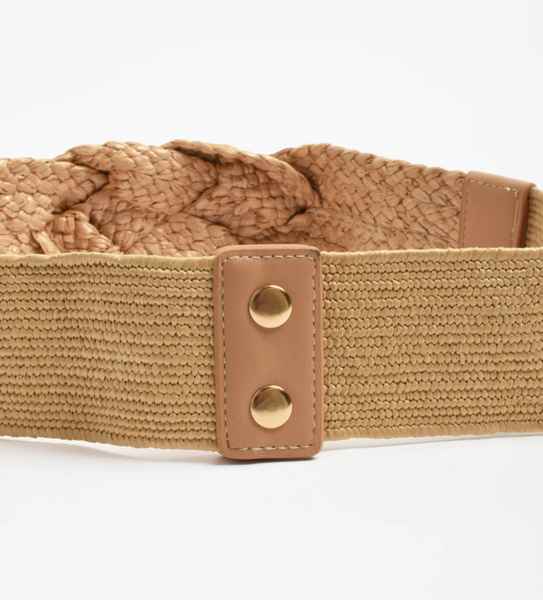 Knot Front Weave Stretch Belt Natural