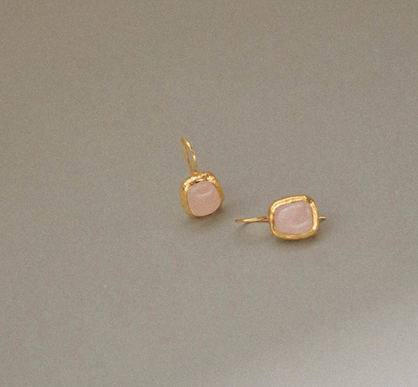 Muse Earrings-Rose Quartz