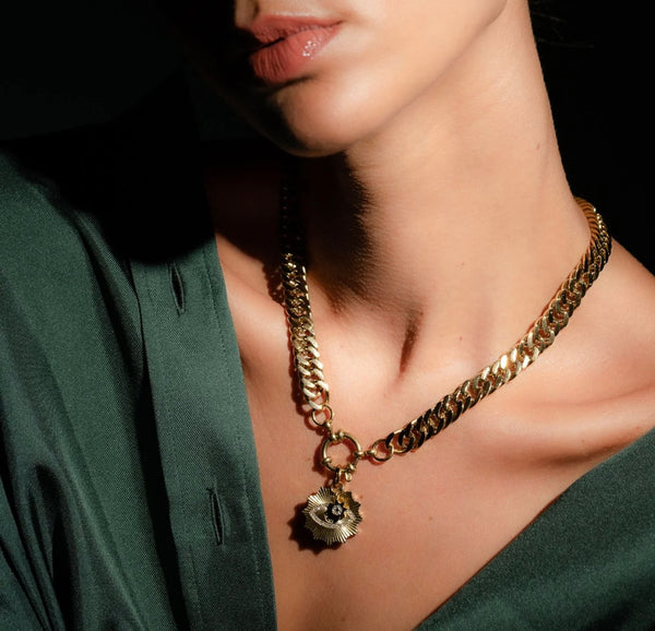 Nova Necklace CZ + Gold