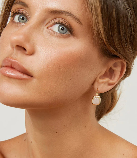 Muse Earrings-Rose Quartz