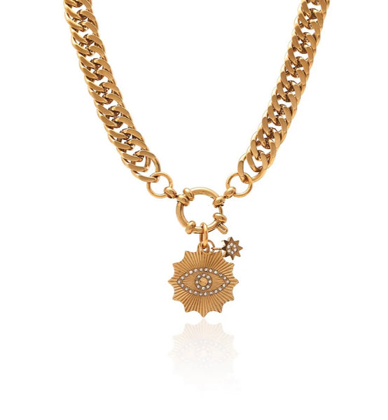 Nova Necklace CZ + Gold