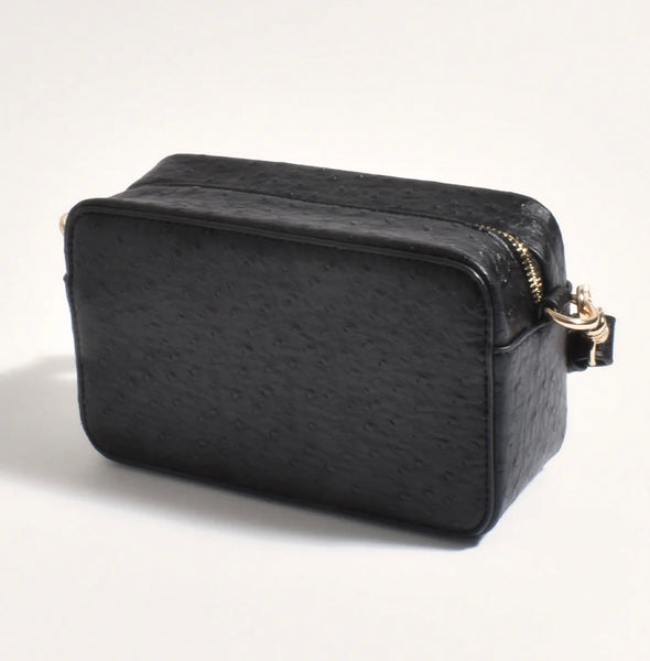 Ivy Pebble Webbing Strap Cross Body Bag-Black
