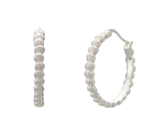 Soul Protector Medium Shell Hoop Earrings