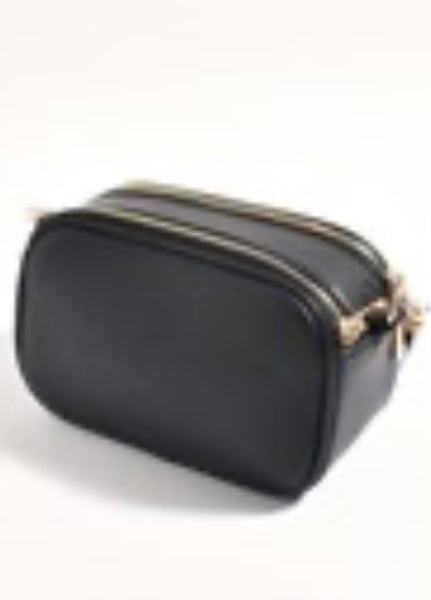 Percy Weave Cross Body Bag- Black