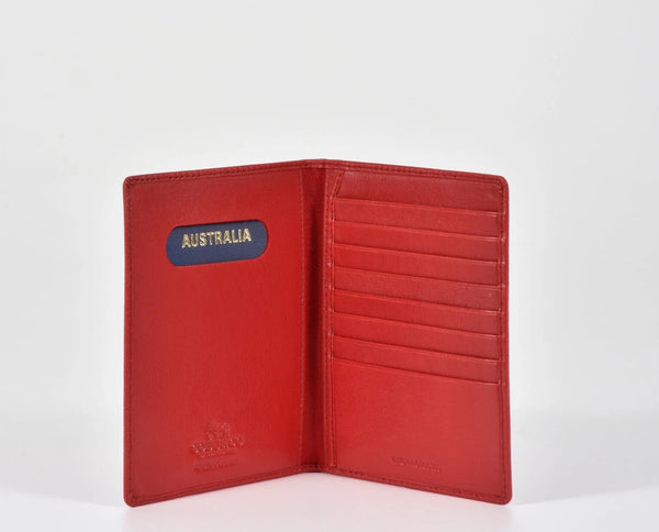 Davey leather RFID card holder- Red