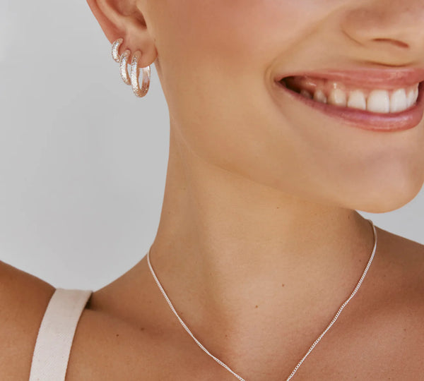 Antique Silver Midi Hoops