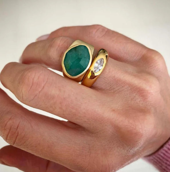 Free-Form Malachite Cocktail ring