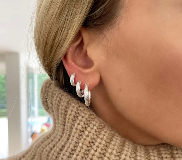 Antique Silver Midi Hoops