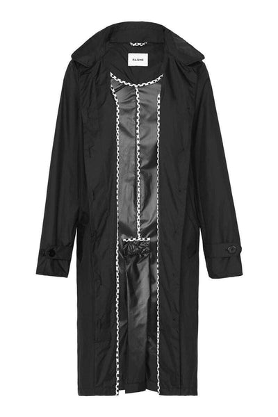 Womens Trench Recycled Raincoat - Black