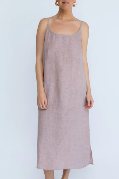 Midi Linen Slip Dress