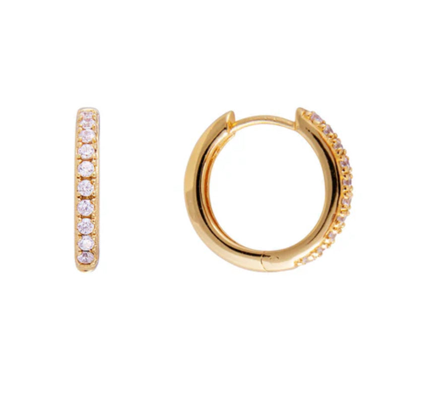 White pave midi hoops