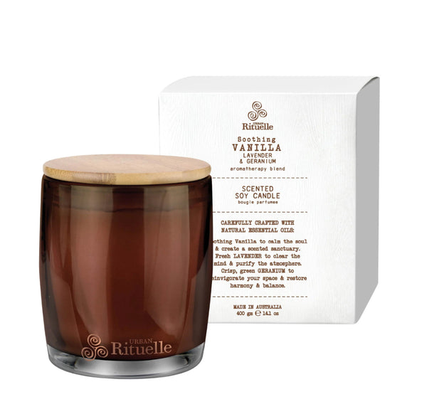 Vanilla, Lavender & Geranium
Scented Soy Candle | 400gm