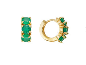 Green Agate Huggie