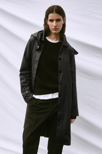 Womens Trench Recycled Raincoat - Black