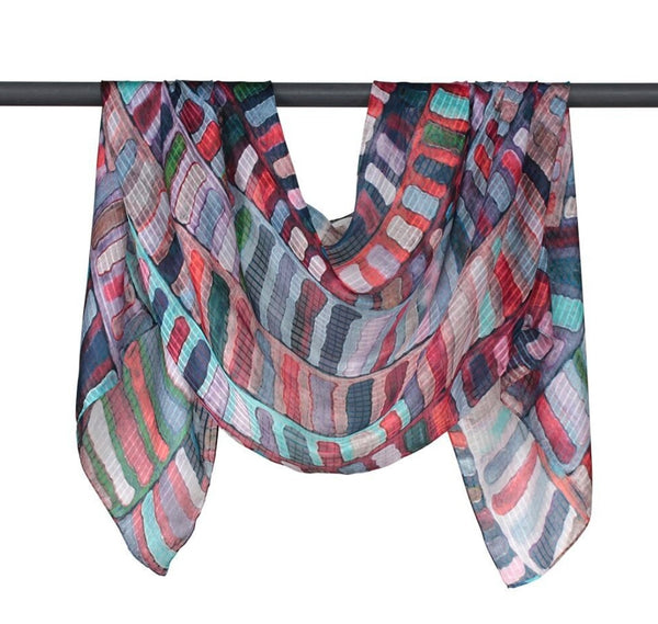 Multi colour Silk Squares Scarf