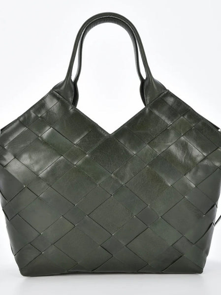 Baxter weave leather tote