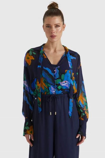 Twilight Top - Navy Floral