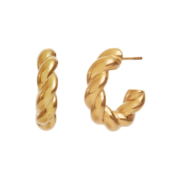 Natalia twist hoop earrings