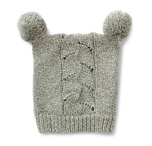 Cubbie Baby Hat - Soft Cotton Cable Knit with Pompom