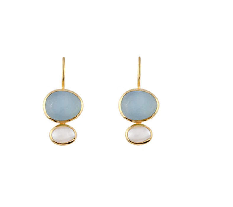Cubism earrings-Aquamarine