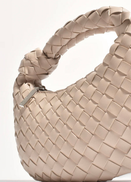 Vali Woven Mini Crescent Clutch