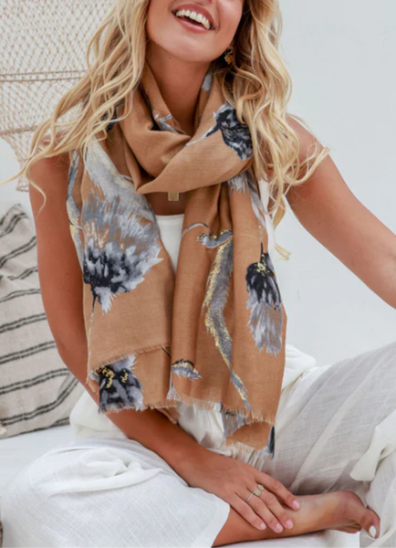Scarf with gold foil