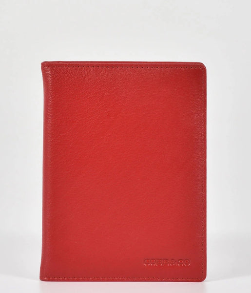 Davey leather RFID card holder- Red