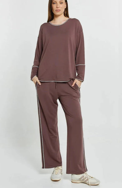 Evelyn Wide Leg Jogger- Nutmeg