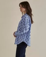 Sage Shirt - Polka Dot Stripe Blue