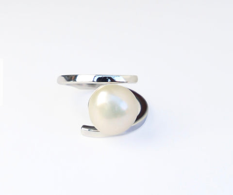 Arch Pearl Ring Silver