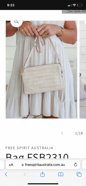 Woven Pouch Bag with Long Adjustable Strap & Wristlet