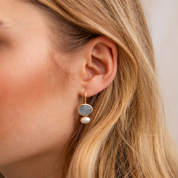 Cubism earrings-Aquamarine