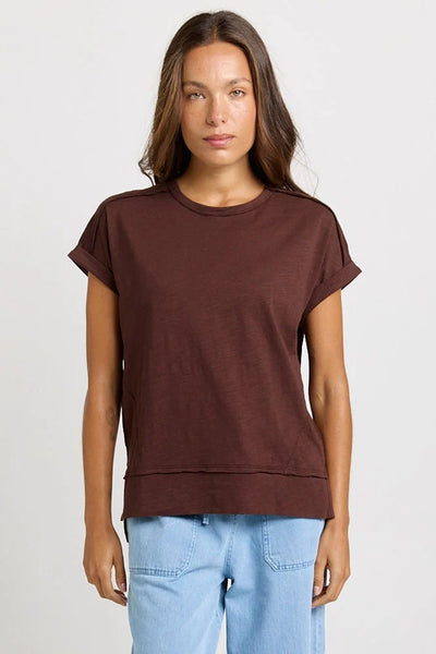 Shirley Short Sleeve Tee-Chocolate