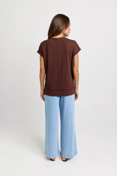 Shirley Short Sleeve Tee-Chocolate
