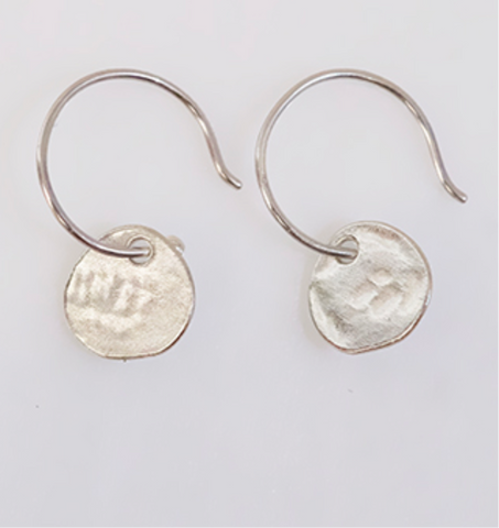 Silver Coin Hoops