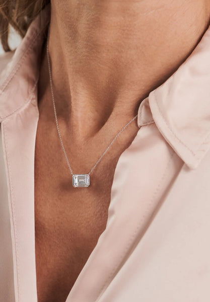 Gabriella Baguette Pendant on Fine Chain