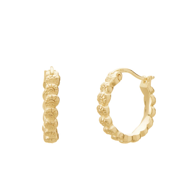 Soul Protector Small Shell Hoop Earrings