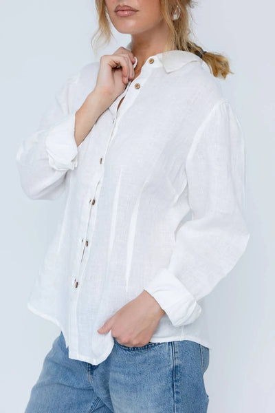 Copenhagen Linen Blouse-White