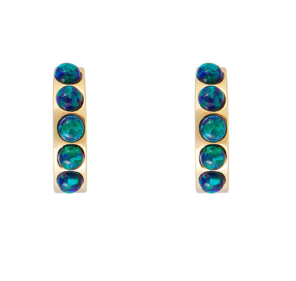Jade Opal Crystal Huggies