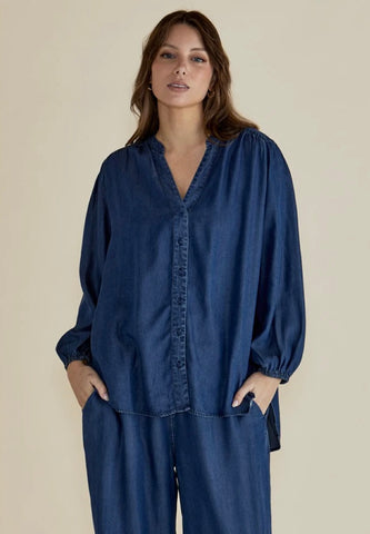 London Lyocell Blouse - Dark Indigo