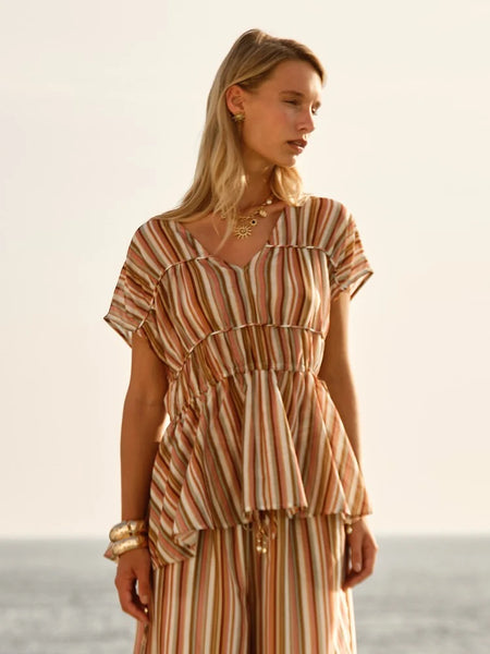 Ophelia Top-Sandbar Stripe