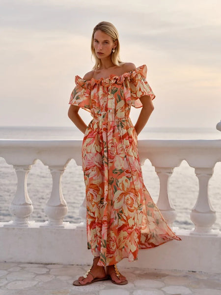 Cosima Floral Midi Dress-Petal