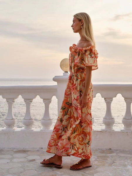 Cosima Floral Midi Dress-Petal