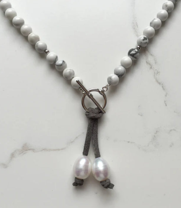 Chameleon Necklace- White Howlite