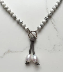 Chameleon Necklace- White Howlite