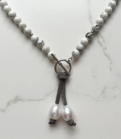 Chameleon Necklace- White Howlite