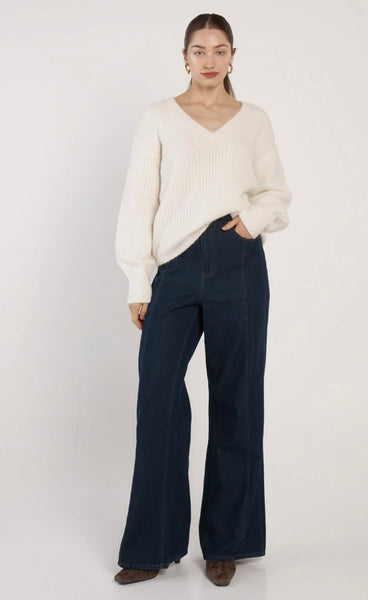 Remy V-Neck Jumper - Cream