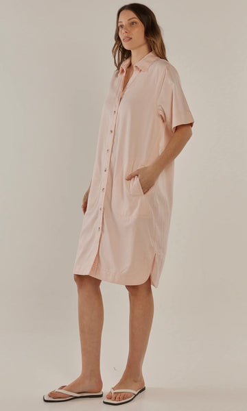 Dawson Denim Dress - Pink