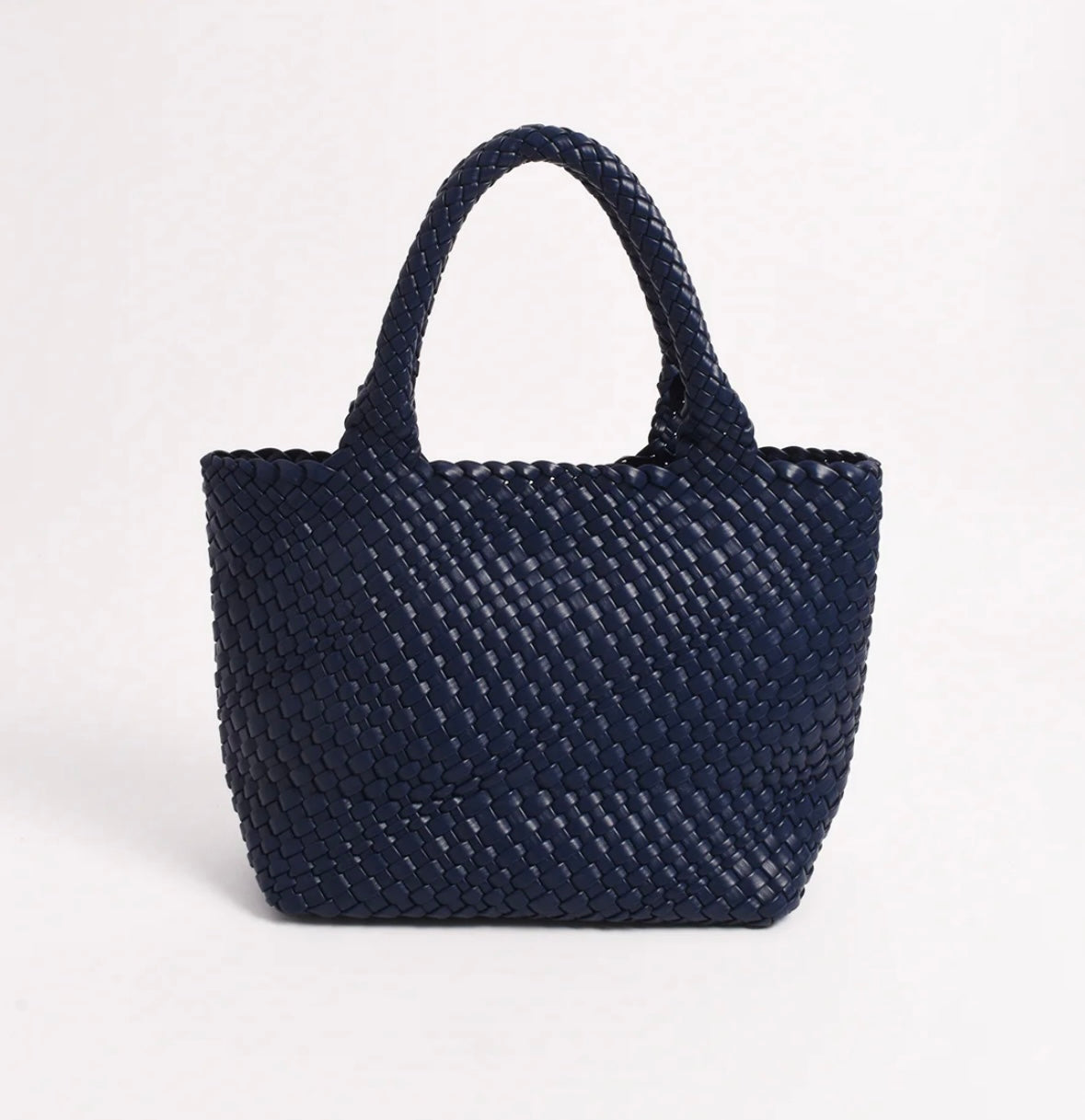 Bethany Woven Midi Tote Navy